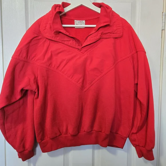 Vintage Foot Locker Red Quarter-Zip Pullover - Picture 2 of 8